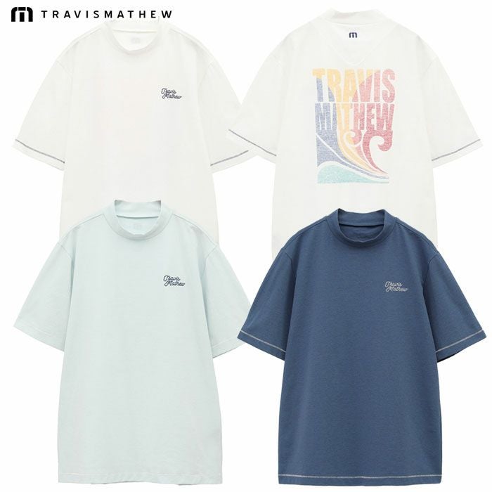 トラヴィスマシューレトロプリントチェーンステッチ半袖モック7AL024メンズゴルフウェアトップスTravisMathew2025春夏モデル日本正規品