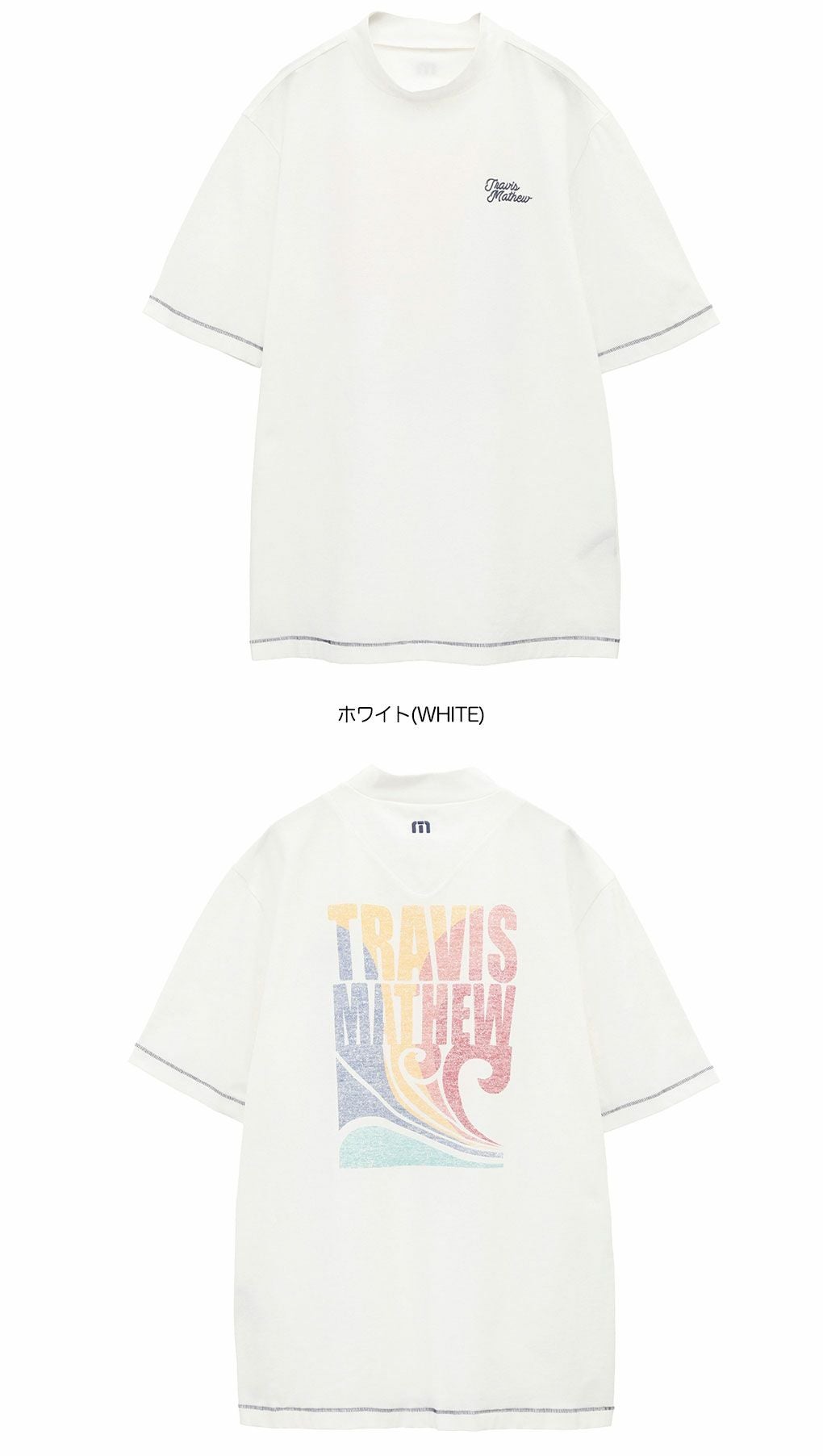 トラヴィスマシューレトロプリントチェーンステッチ半袖モック7AL024メンズゴルフウェアトップスTravisMathew2025春夏モデル日本正規品