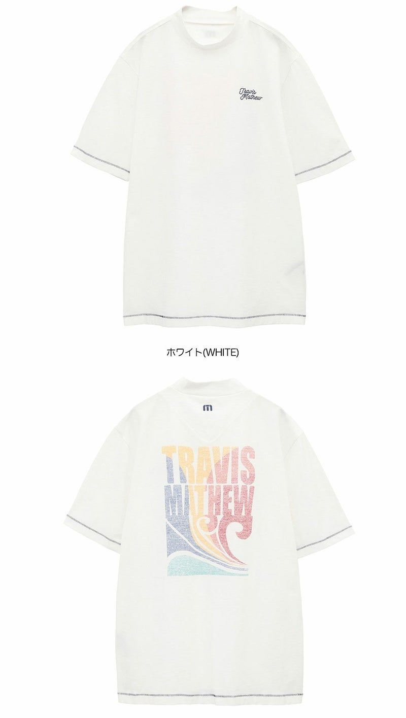 トラヴィスマシューレトロプリントチェーンステッチ半袖モック7AL024メンズゴルフウェアトップスTravisMathew2025春夏モデル日本正規品