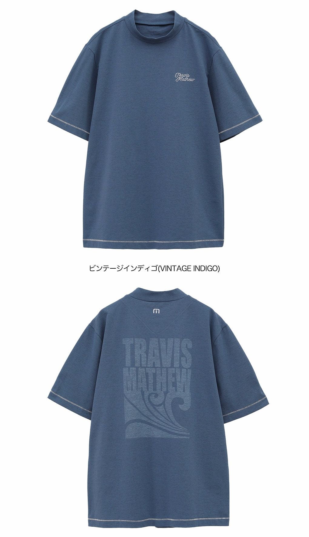 トラヴィスマシューレトロプリントチェーンステッチ半袖モック7AL024メンズゴルフウェアトップスTravisMathew2025春夏モデル日本正規品