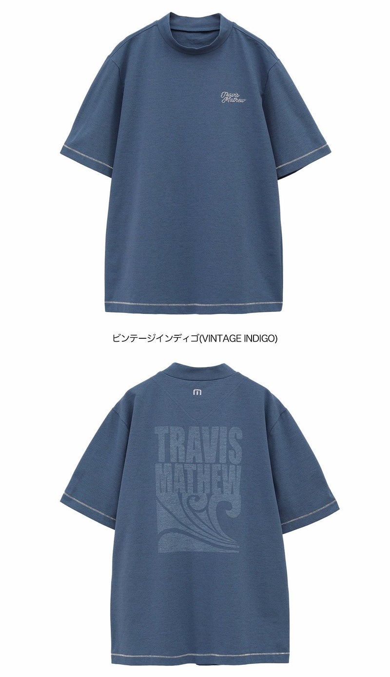 トラヴィスマシューレトロプリントチェーンステッチ半袖モック7AL024メンズゴルフウェアトップスTravisMathew2025春夏モデル日本正規品