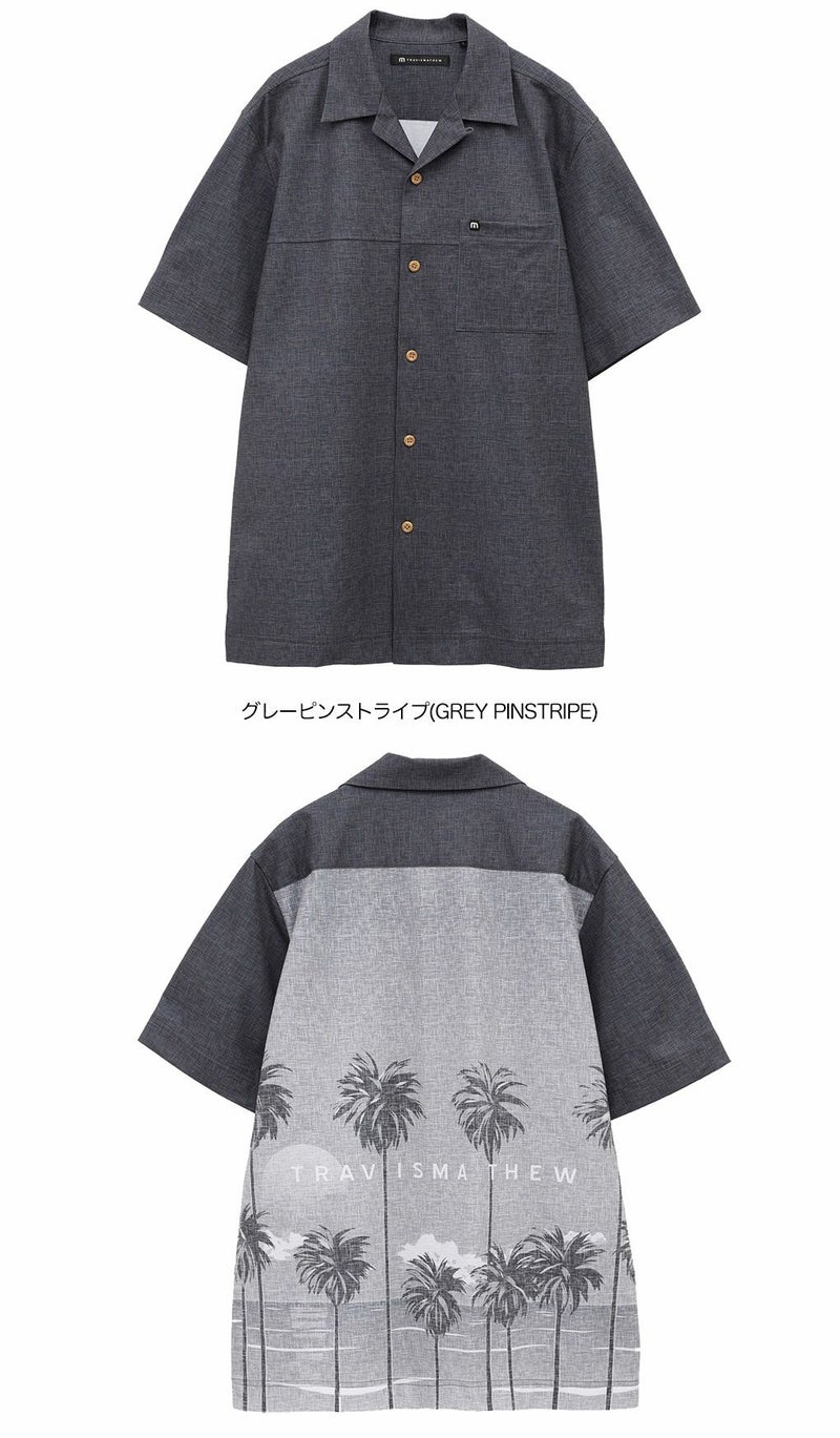 トラヴィスマシューバックプリント半袖開襟シャツ7AL030メンズゴルフウェアトップスTravisMathew2025春夏モデル日本正規品