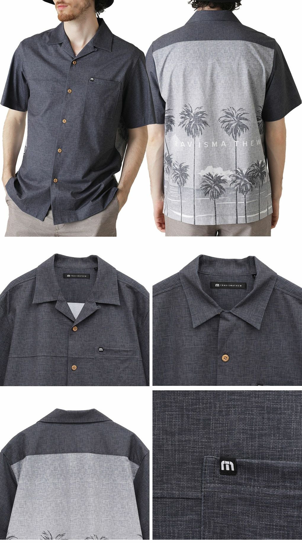 トラヴィスマシューバックプリント半袖開襟シャツ7AL030メンズゴルフウェアトップスTravisMathew2025春夏モデル日本正規品