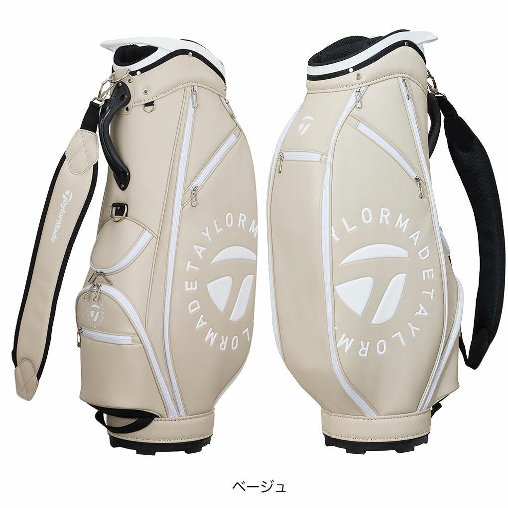 TaylorMade（テーラーメイド） サークルロゴキャディバックBeigeUN7479.5型 TaylorMade サークルロゴ UN747 キャディバッグ ゴルフバッグ・キャディバッグ