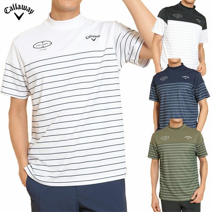 キャロウェイ-3℃裏クールボーダープリントモックネックC25134109メンズゴルフウェア2025春夏モデルCallaway日本正規品