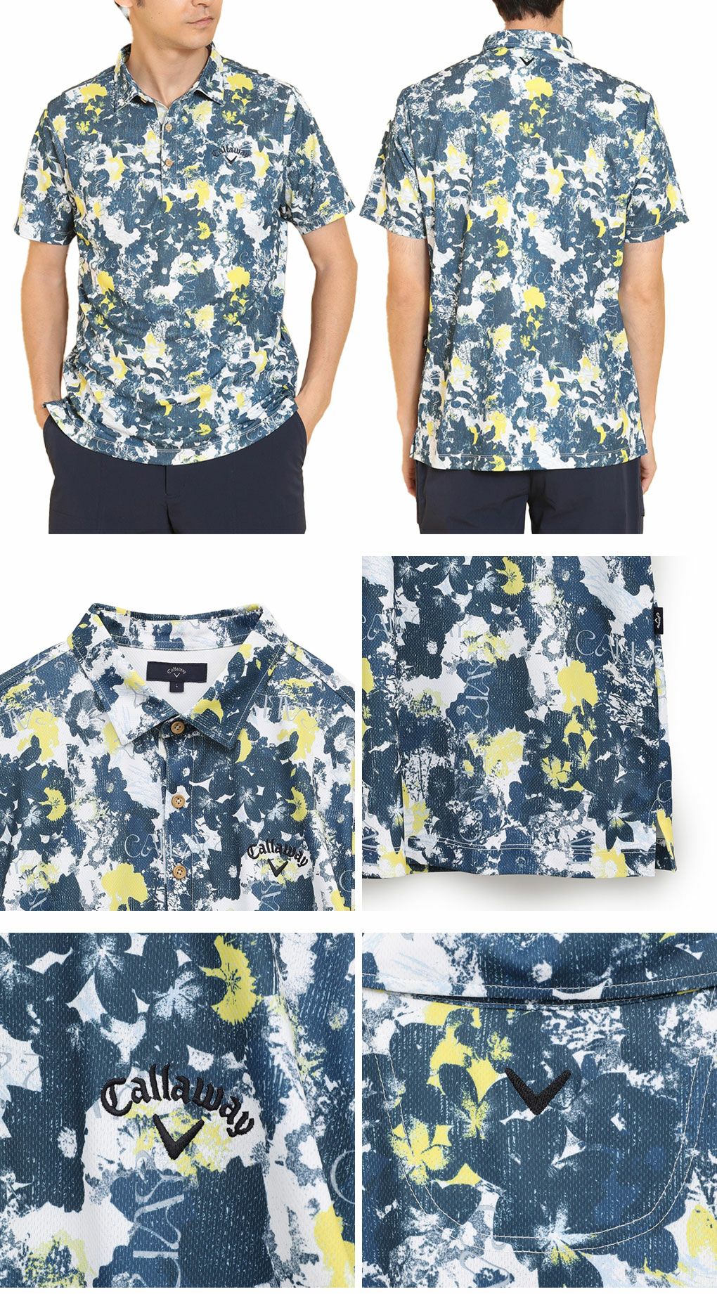 キャロウェイ-3℃裏クールフラワープリントカノコシャツC25134125メンズゴルフウェア2025春夏モデルCallaway日本正規品