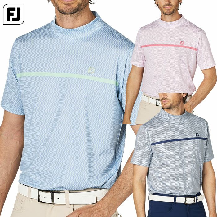 フットジョイチェストライン半袖モックネックシャツFJ-F25-S10メンズゴルフウェアFOOTJOY2025春夏モデル日本正規品