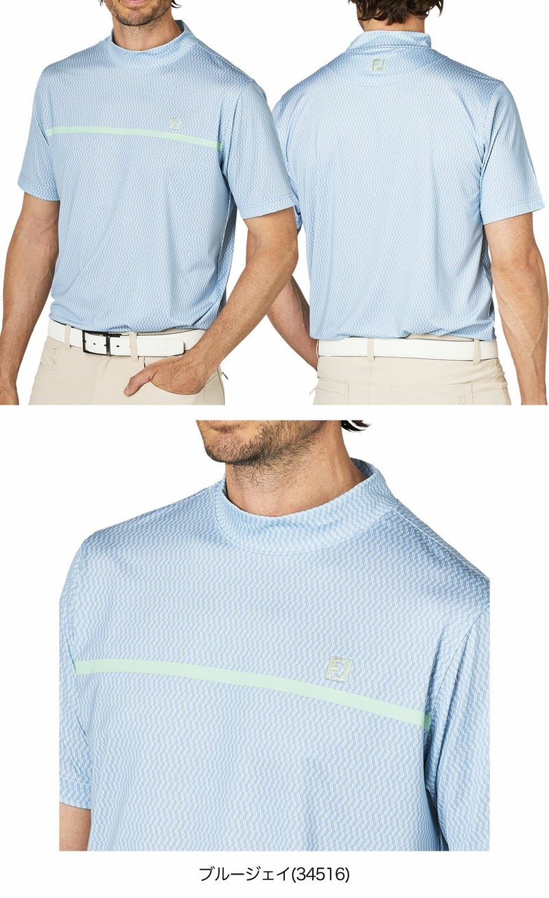 フットジョイチェストライン半袖モックネックシャツFJ-F25-S10メンズゴルフウェアFOOTJOY2025春夏モデル日本正規品