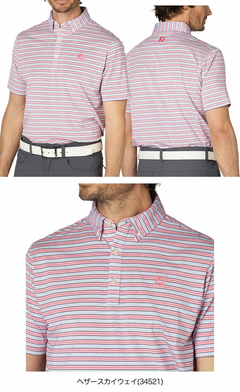 フットジョイヘザーストライプ半袖ボタンダウンシャツFJ-F25-S11メンズゴルフウェアFOOTJOY2025春夏モデル日本正規品