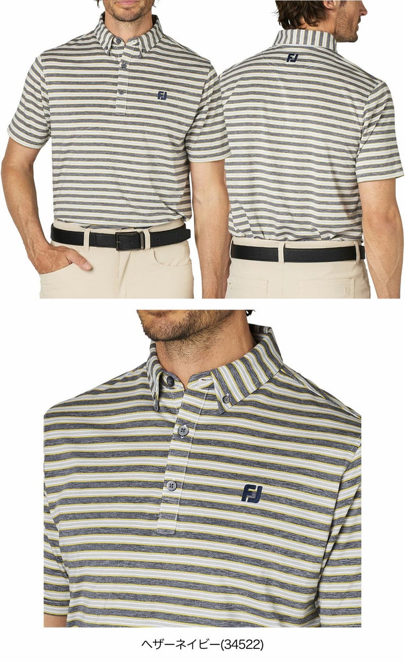 フットジョイヘザーストライプ半袖ボタンダウンシャツFJ-F25-S11メンズゴルフウェアFOOTJOY2025春夏モデル日本正規品