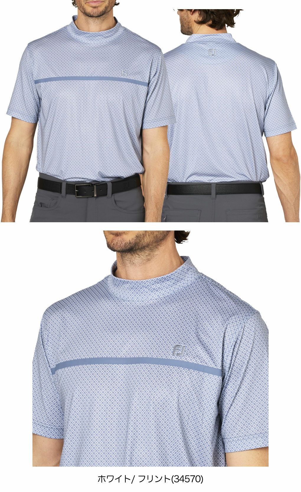 フットジョイループプリント半袖モックネックシャツFJ-F25-S20メンズゴルフウェアFOOTJOY2025春夏モデル日本正規品
