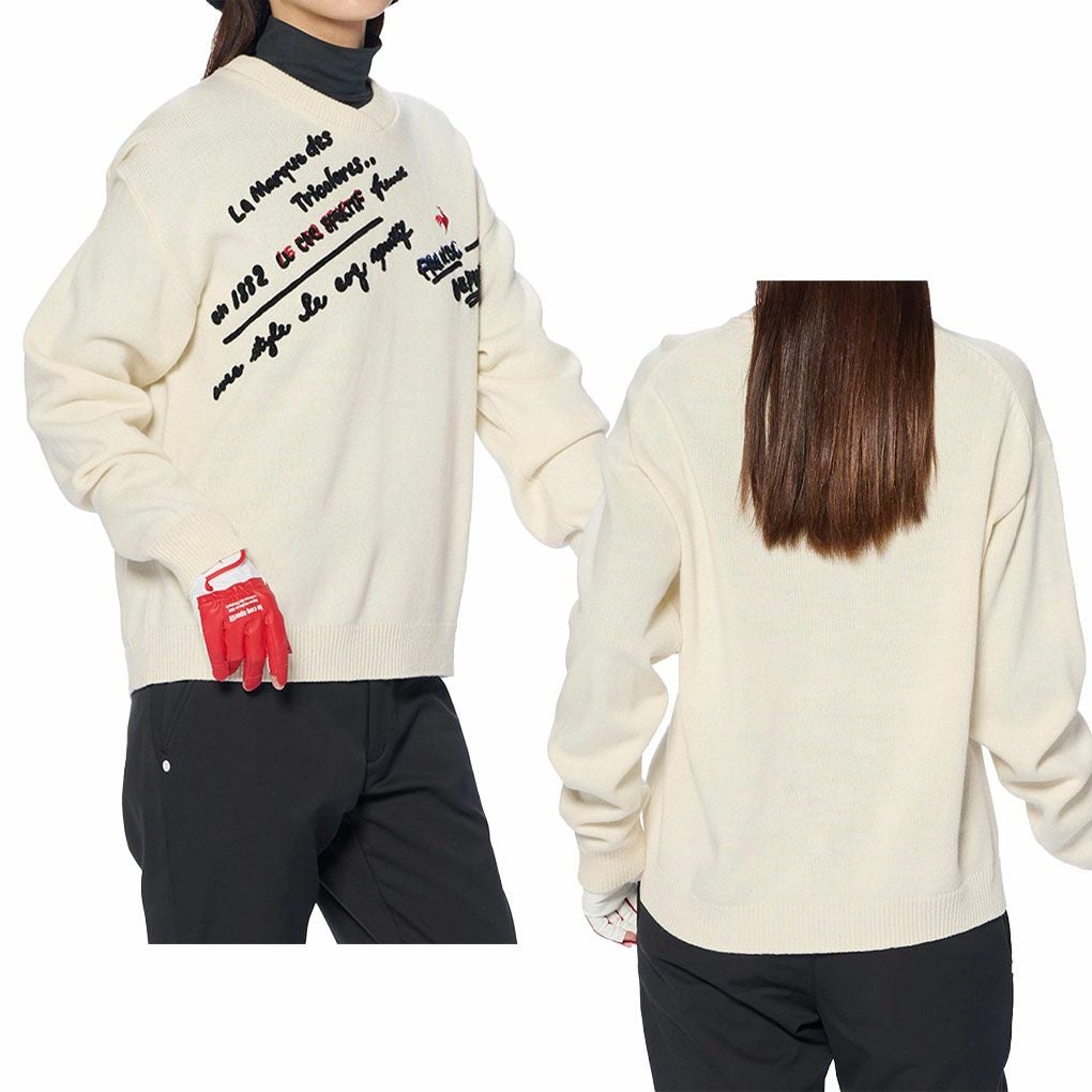 ルコックスポルティフ変形クルーネックセーターLG4FST03Lレディースゴルフウェアlecoqsportifgolf2024秋冬モデル日本正規品