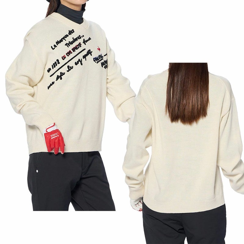 ルコックスポルティフ変形クルーネックセーターLG4FST03Lレディースゴルフウェアlecoqsportifgolf2024秋冬モデル日本正規品