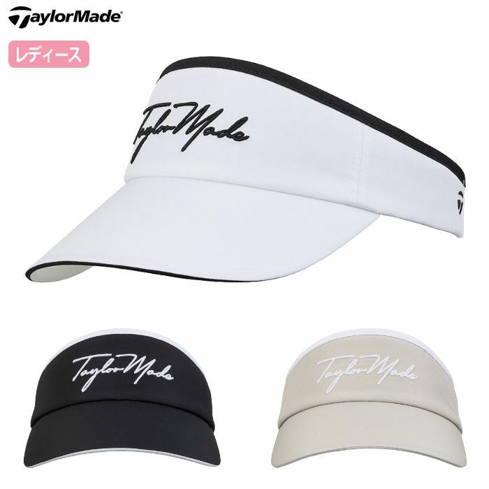 テーラーメイドWワイドブリムスクリプトロゴバイザーUN578レディースゴルフキャップ帽子ゴルフTaylorMade日本正規品2025春夏モデル