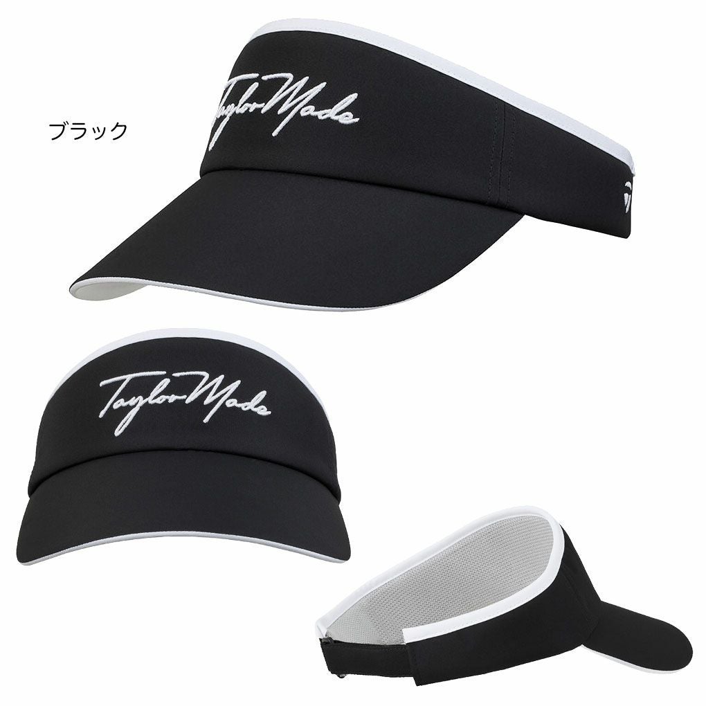 テーラーメイドWワイドブリムスクリプトロゴバイザーUN578レディースゴルフキャップ帽子ゴルフTaylorMade日本正規品2025春夏モデル