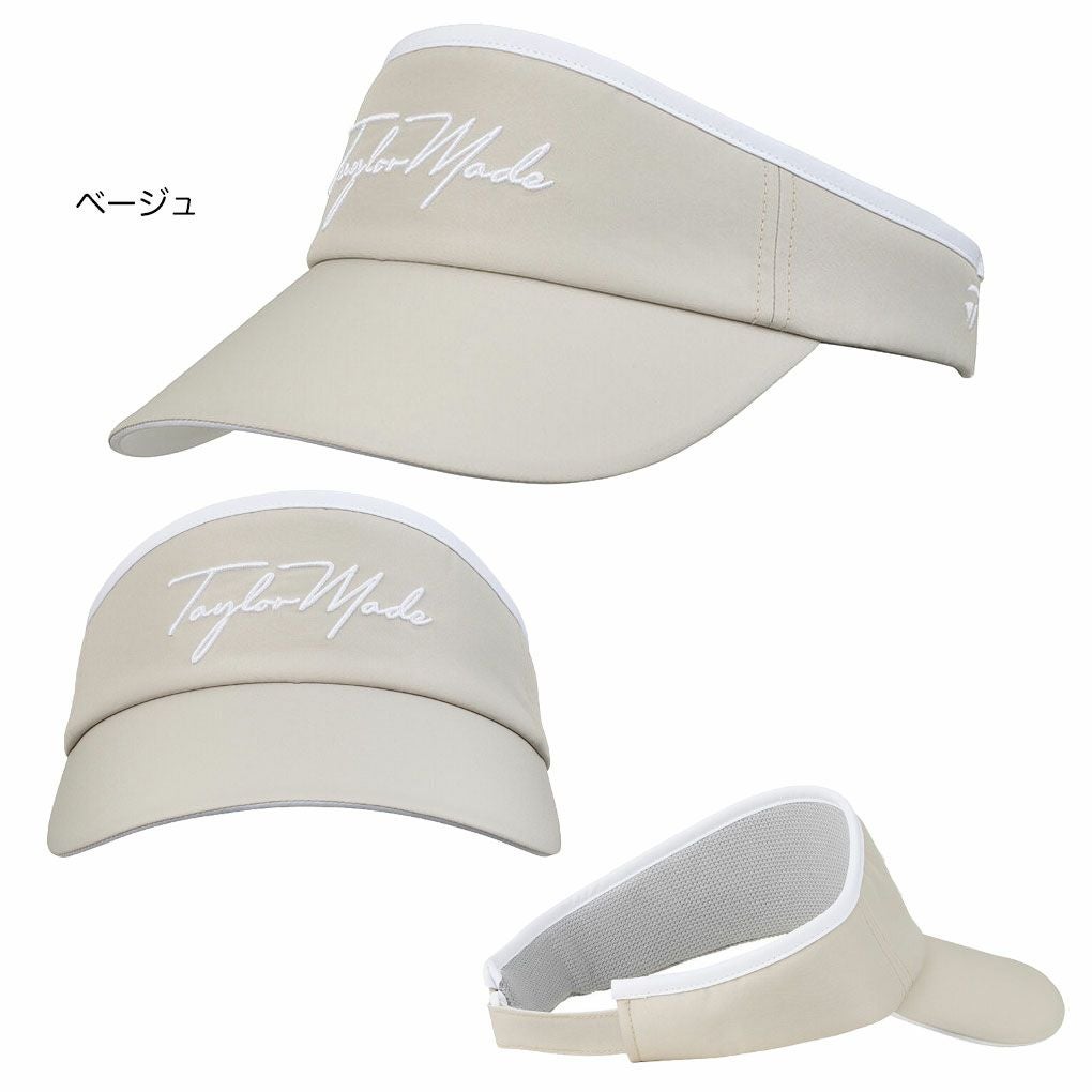 テーラーメイドWワイドブリムスクリプトロゴバイザーUN578レディースゴルフキャップ帽子ゴルフTaylorMade日本正規品2025春夏モデル