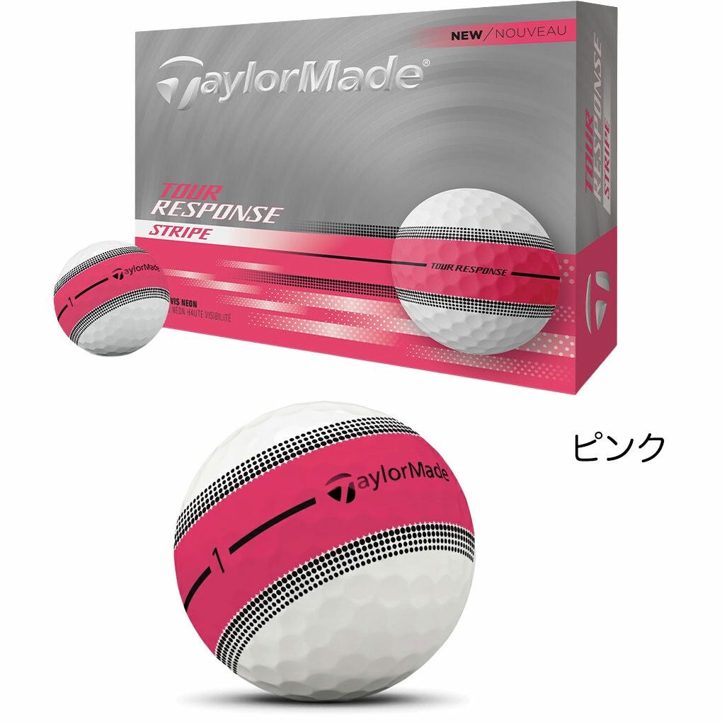 テーラーメイド2025TourResponseStripeツアーレスポンスストライプゴルフボール1ダース全12球ウレタンカバー3ピース日本正規品
