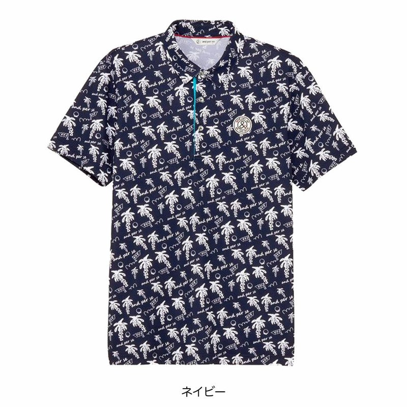 アンパスィソルケアプリンテッド半袖スキッパーシャツAMS9685X9メンズandperse2024秋冬モデル日本正規品