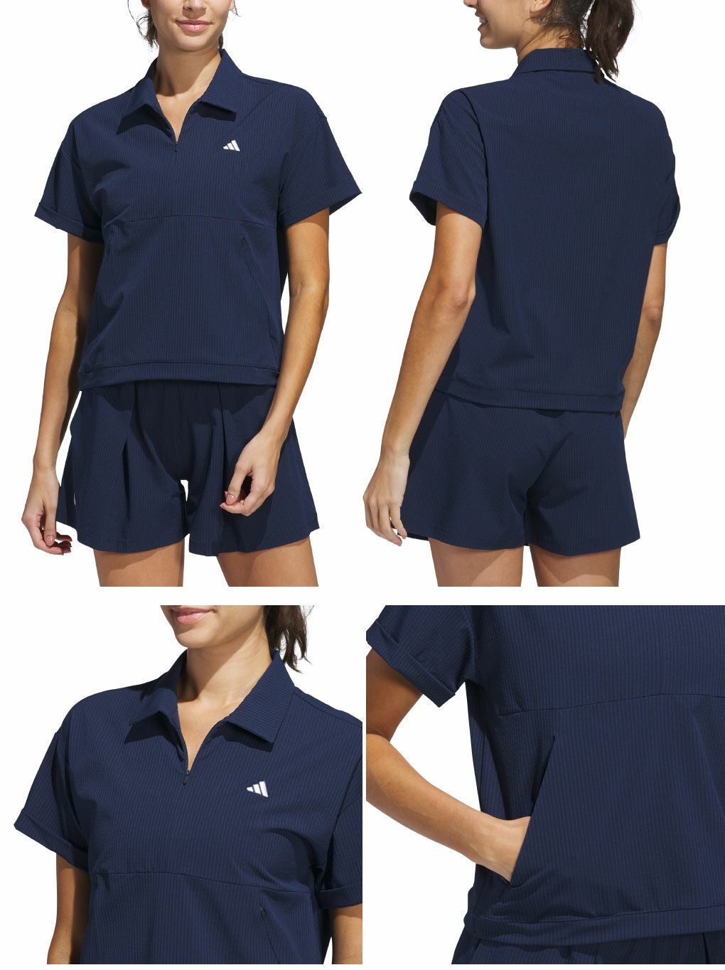 アディダスビヨンドザコース撥水ボックスシルエット2way半袖シャツKWH87レディースゴルフウェアトップス2025春夏モデルadidas日本正規品