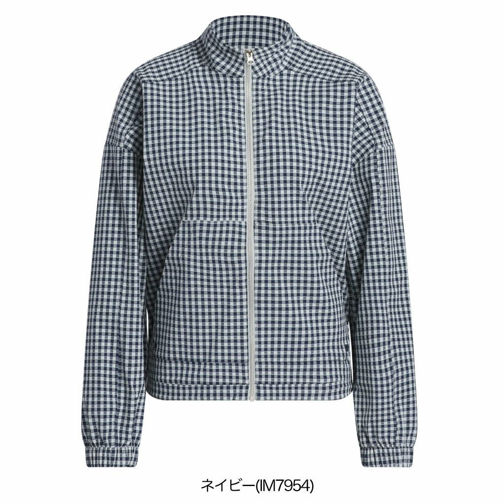 アディダスギンガムチェックフルジップ長袖ジャケットKTI71レディースゴルフウェアトップス2025春夏モデルadidas日本正規品