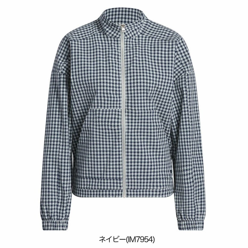 アディダスギンガムチェックフルジップ長袖ジャケットKTI71レディースゴルフウェアトップス2025春夏モデルadidas日本正規品