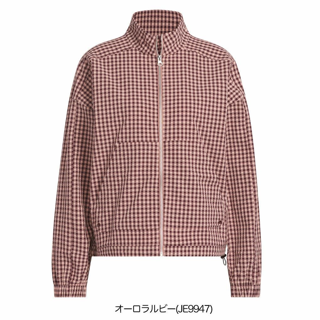 アディダスギンガムチェックフルジップ長袖ジャケットKTI71レディースゴルフウェアトップス2025春夏モデルadidas日本正規品