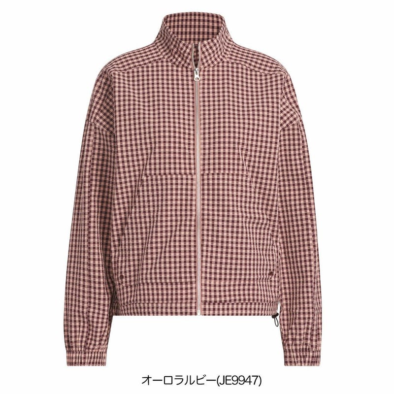 アディダスギンガムチェックフルジップ長袖ジャケットKTI71レディースゴルフウェアトップス2025春夏モデルadidas日本正規品