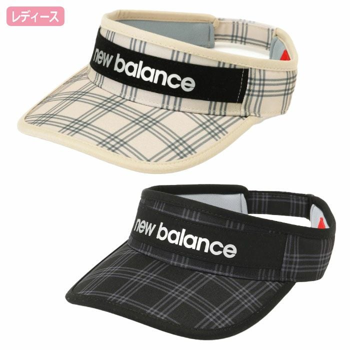 ニューバランスダブルチェック柄バイザー0125187507レディースゴルフキャップ帽子newbalance2025春夏モデル日本正規品