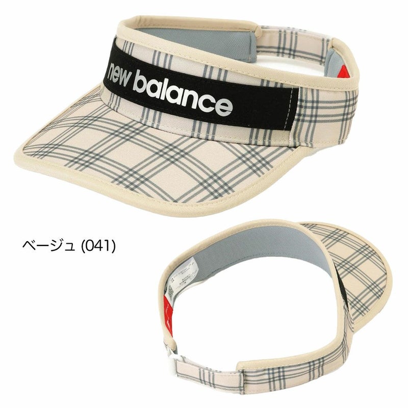 ニューバランスダブルチェック柄バイザー0125187507レディースゴルフキャップ帽子newbalance2025春夏モデル日本正規品