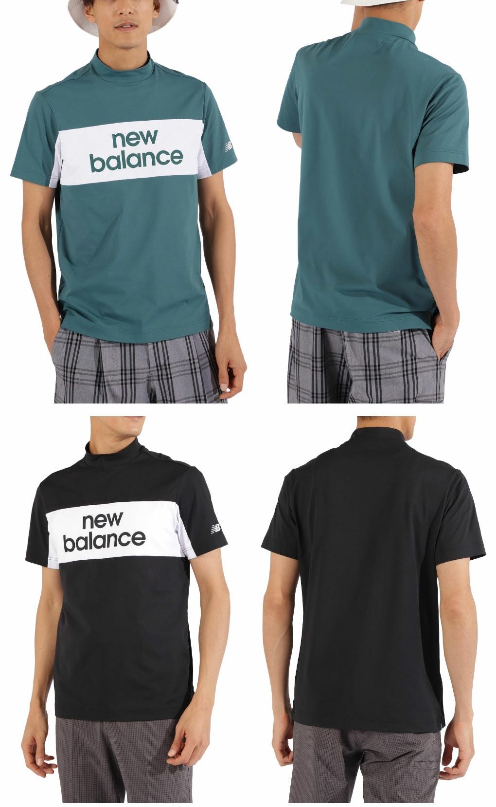 ニューバランス接触冷感UVカット半袖モックネックプルオーバー012-5166005メンズゴルフウェアnewbalance2025春夏モデル日本正規品