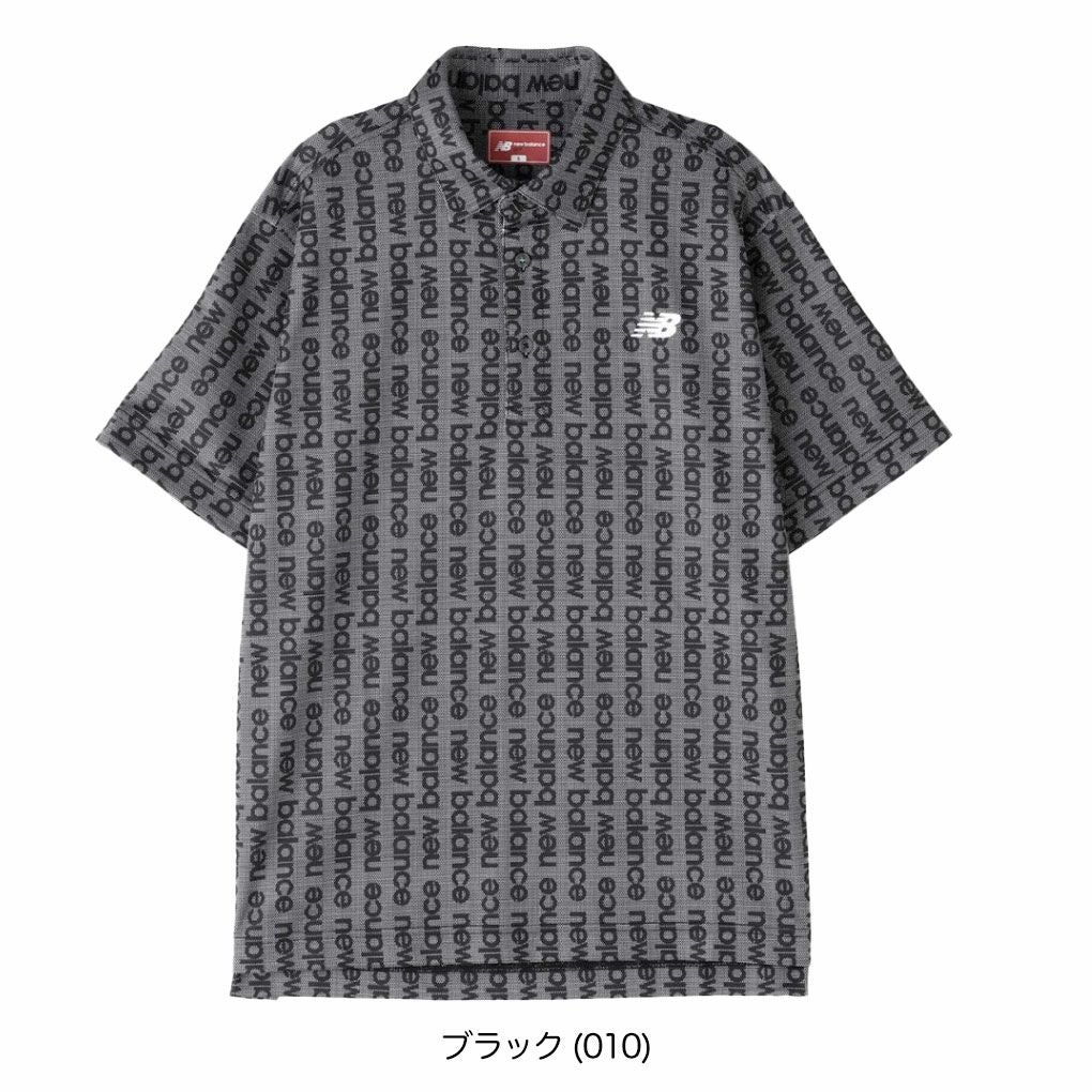 ニューバランスロゴストライプ柄半袖カラーシャツ012-5168006メンズゴルフウェアnewbalance2025春夏モデル日本正規品