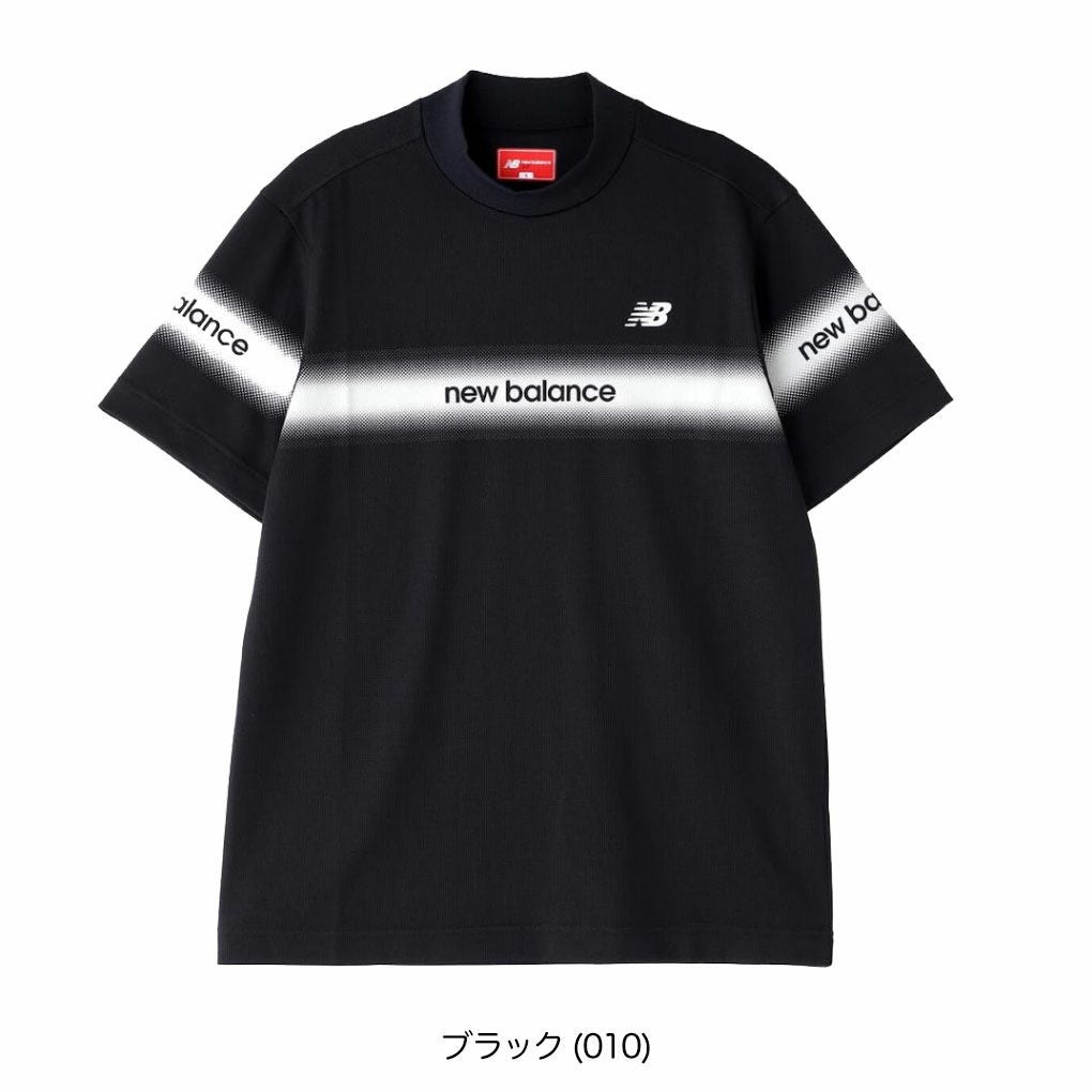 ニューバランス配色ラインロゴ半袖モックネックプルオーバー012-5166002メンズゴルフウェアnewbalance2025春夏モデル日本正規品