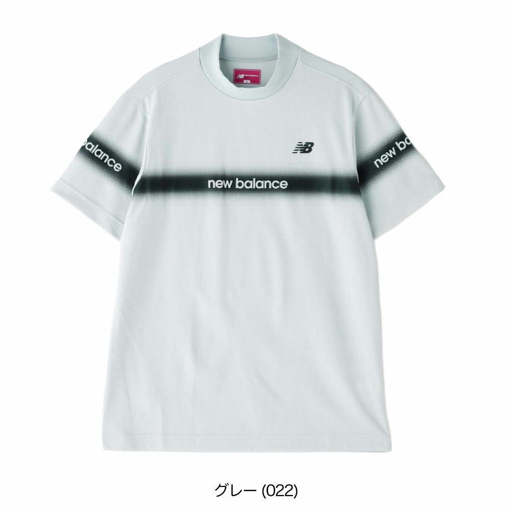 ニューバランス配色ラインロゴ半袖モックネックプルオーバー012-5166002メンズゴルフウェアnewbalance2025春夏モデル日本正規品