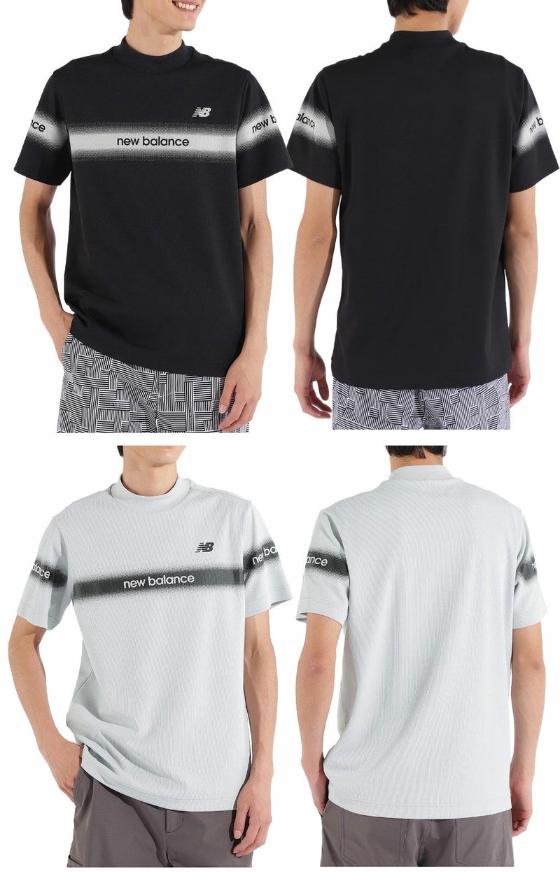 ニューバランス配色ラインロゴ半袖モックネックプルオーバー012-5166002メンズゴルフウェアnewbalance2025春夏モデル日本正規品