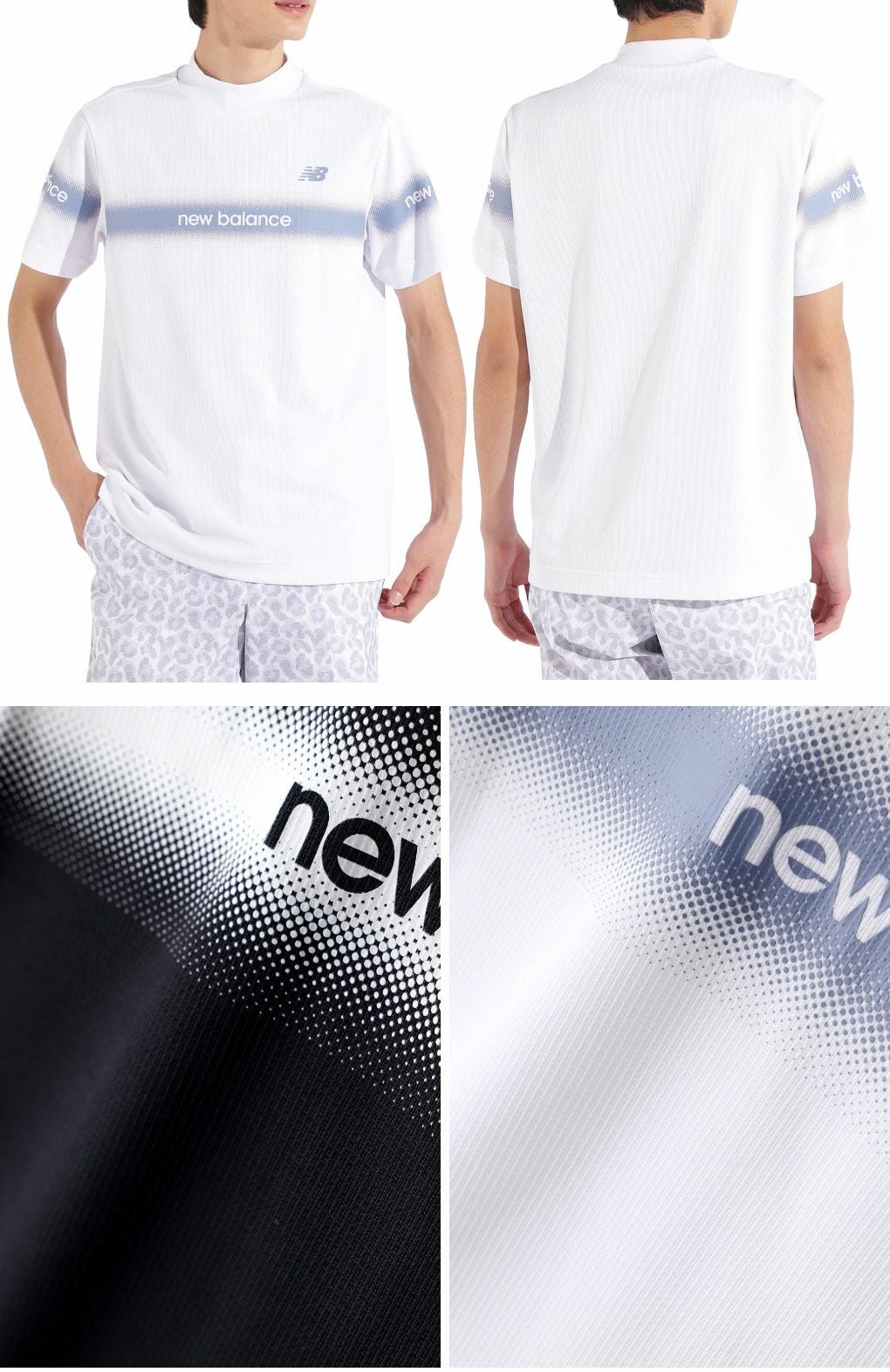 ニューバランス配色ラインロゴ半袖モックネックプルオーバー012-5166002メンズゴルフウェアnewbalance2025春夏モデル日本正規品