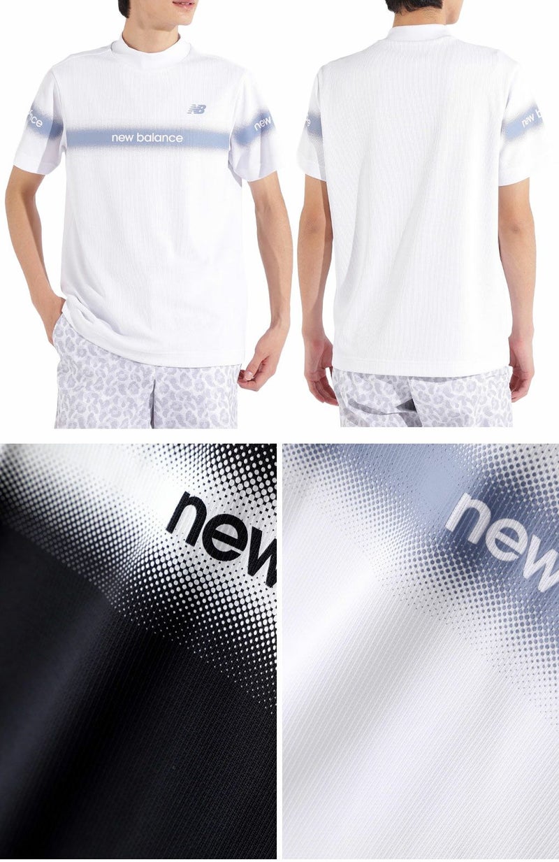 ニューバランス配色ラインロゴ半袖モックネックプルオーバー012-5166002メンズゴルフウェアnewbalance2025春夏モデル日本正規品