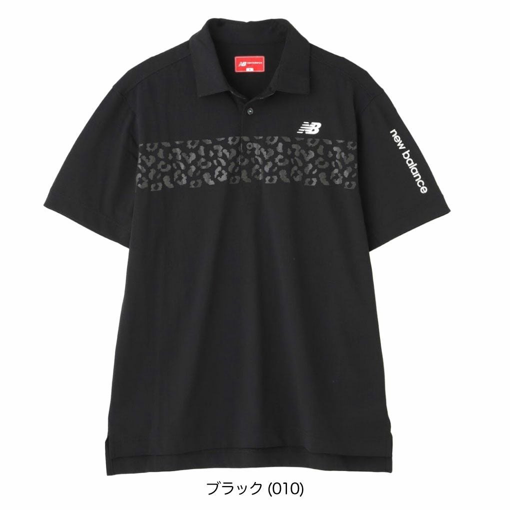 ニューバランスレオパード柄半袖カラーシャツ012-5168009メンズゴルフウェアnewbalance2025春夏モデル日本正規品