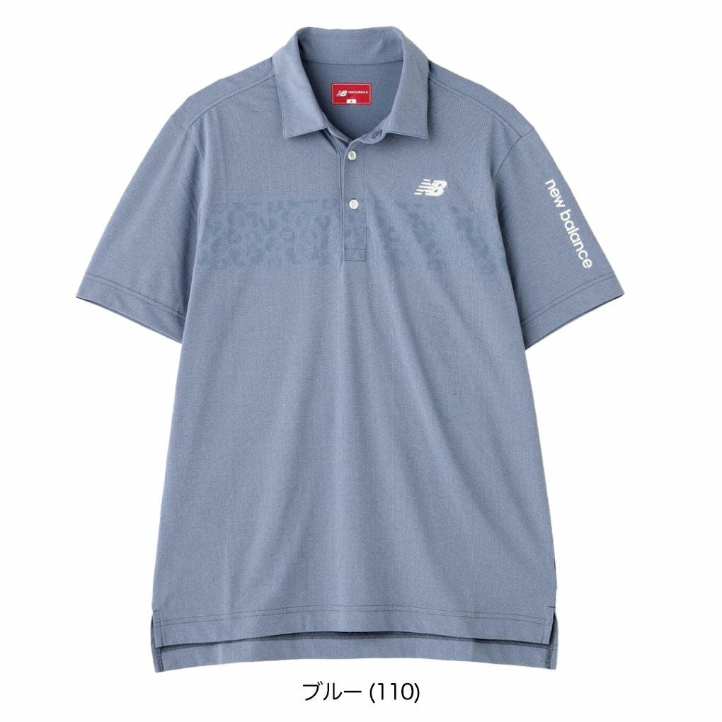 ニューバランスレオパード柄半袖カラーシャツ012-5168009メンズゴルフウェアnewbalance2025春夏モデル日本正規品