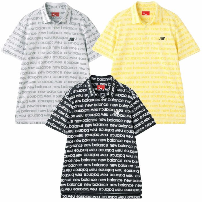 ニューバランスリフレクトロゴボーダージャガード半袖 カラーシャツ012-5168002メンズゴルフウェアnewbalance2025春夏モデル日本正規品