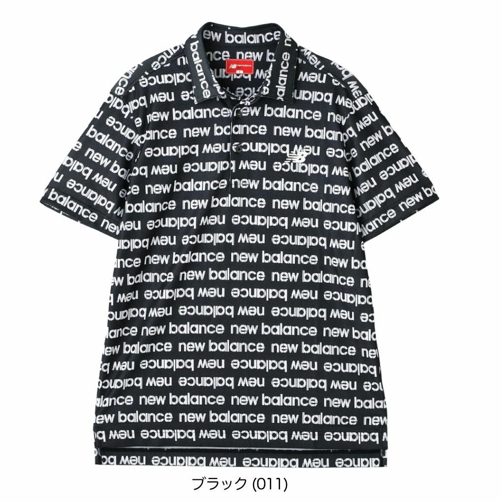 ニューバランスリフレクトロゴボーダージャガード半袖 カラーシャツ012-5168002メンズゴルフウェアnewbalance2025春夏モデル日本正規品