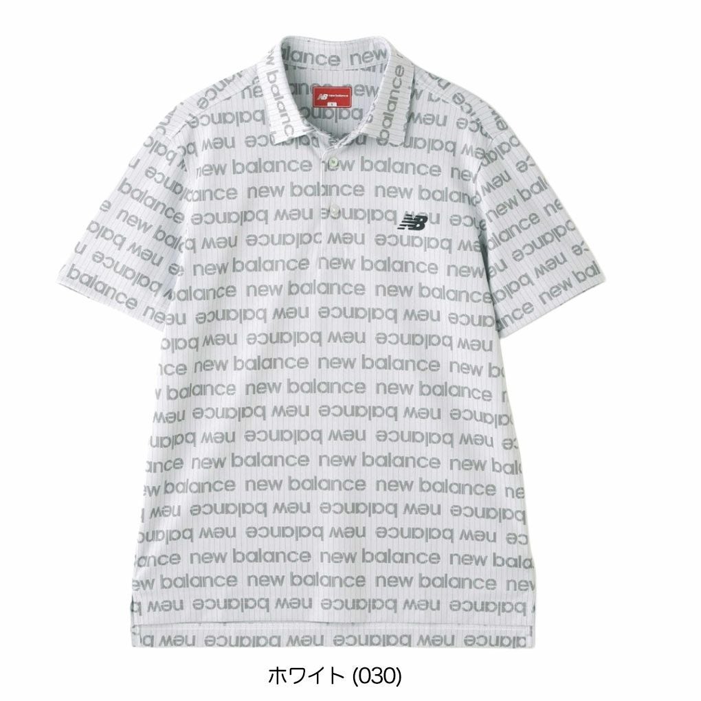 ニューバランスリフレクトロゴボーダージャガード半袖 カラーシャツ012-5168002メンズゴルフウェアnewbalance2025春夏モデル日本正規品