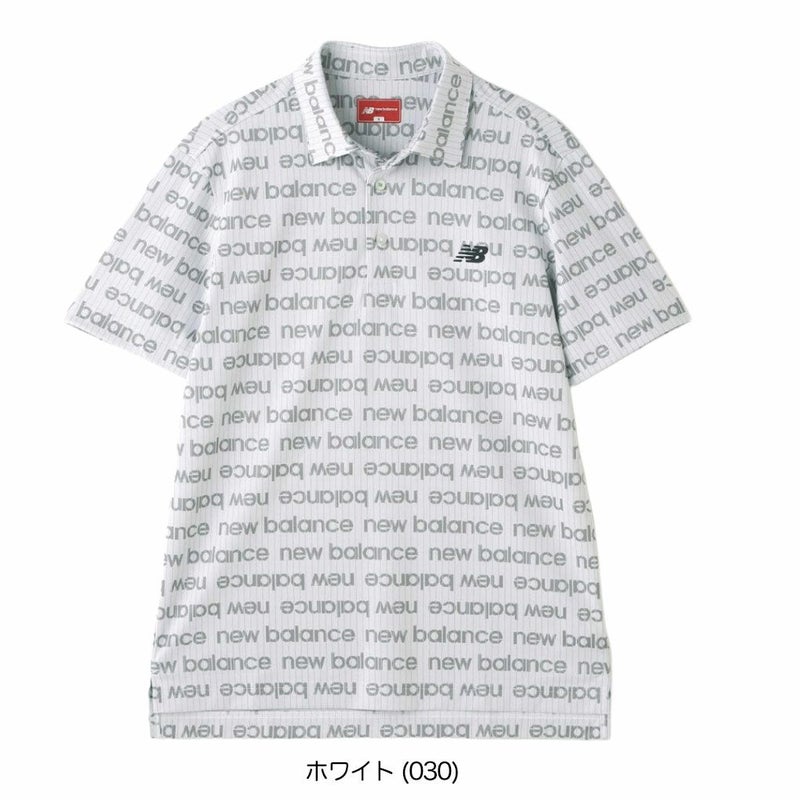 ニューバランスリフレクトロゴボーダージャガード半袖 カラーシャツ012-5168002メンズゴルフウェアnewbalance2025春夏モデル日本正規品
