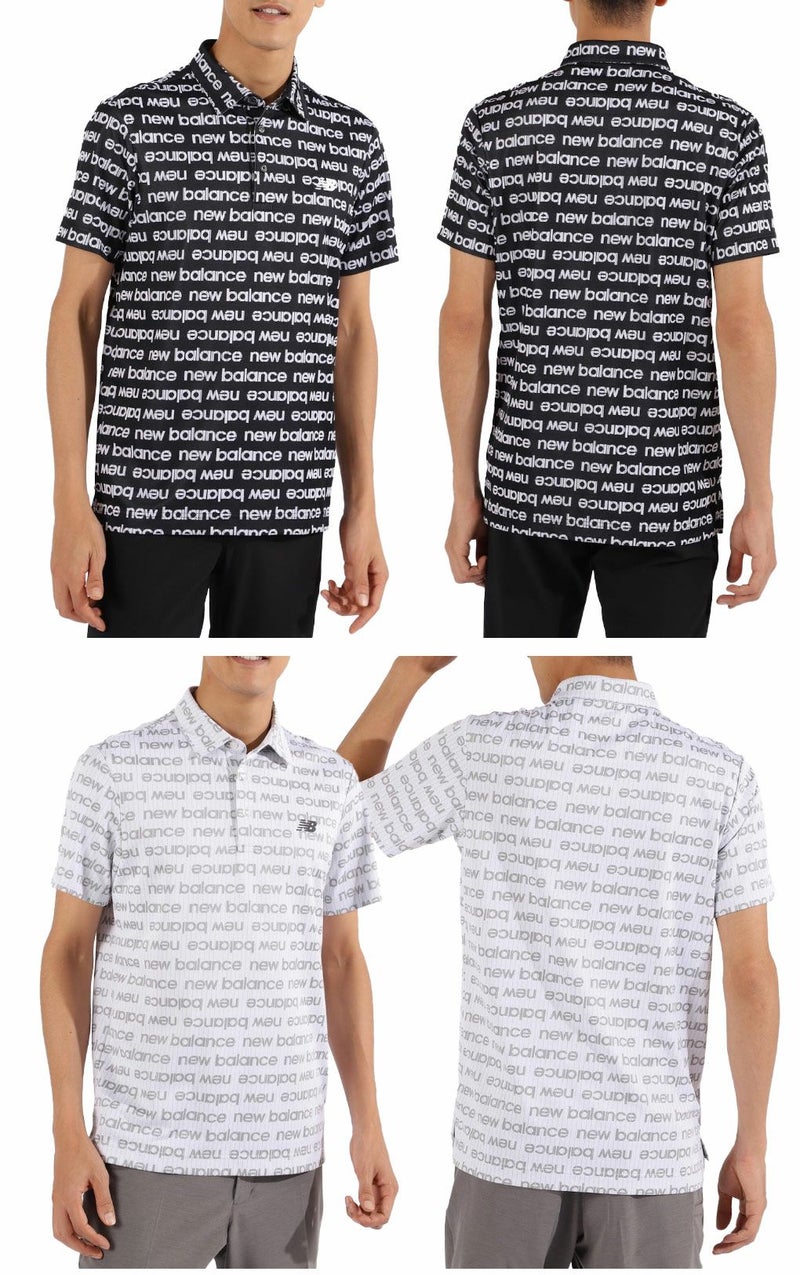 ニューバランスリフレクトロゴボーダージャガード半袖 カラーシャツ012-5168002メンズゴルフウェアnewbalance2025春夏モデル日本正規品