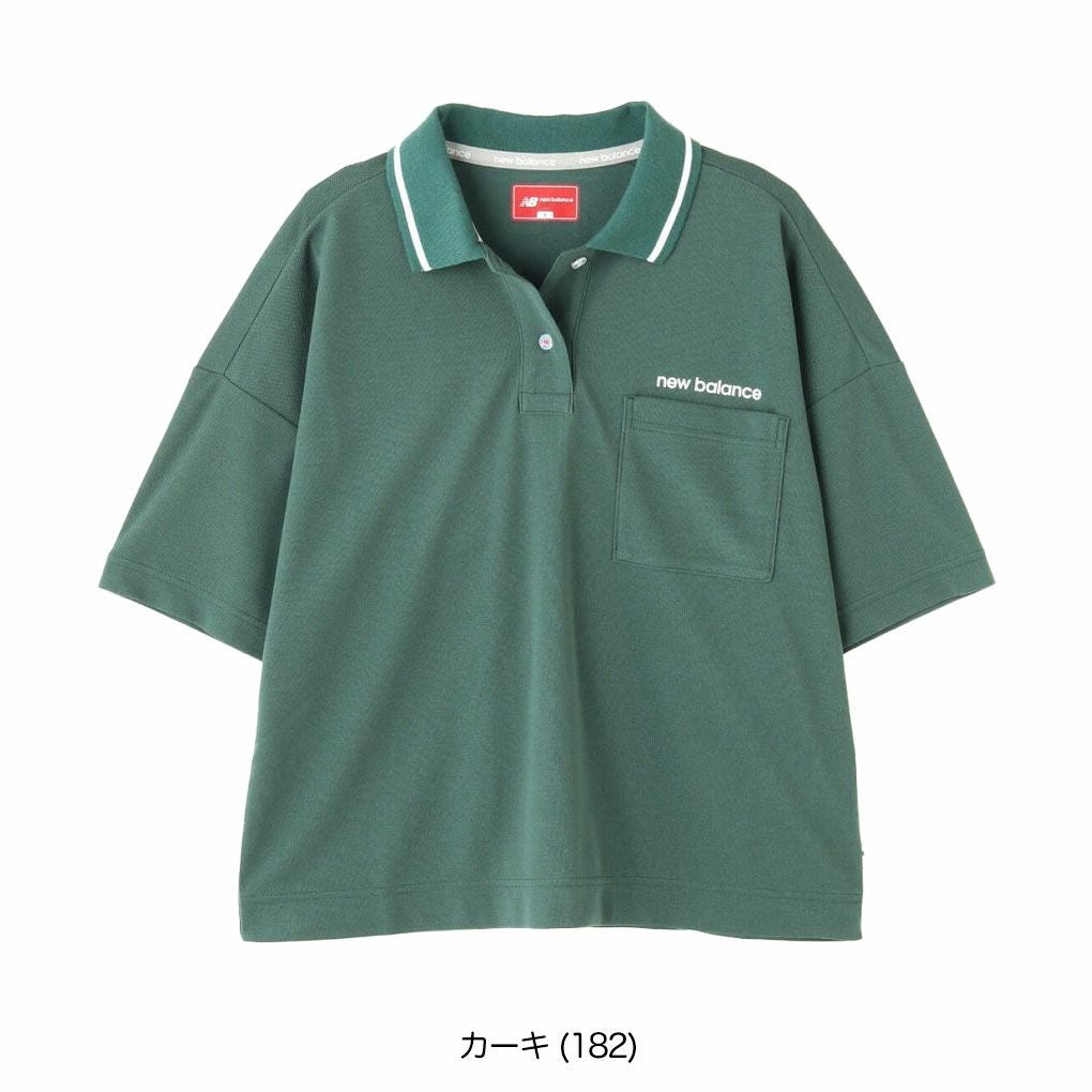 ニューバランスハーフスリーブビッグポロシャツ012-5160501レディースゴルフウェアnewbalance2025春夏モデル日本正規品