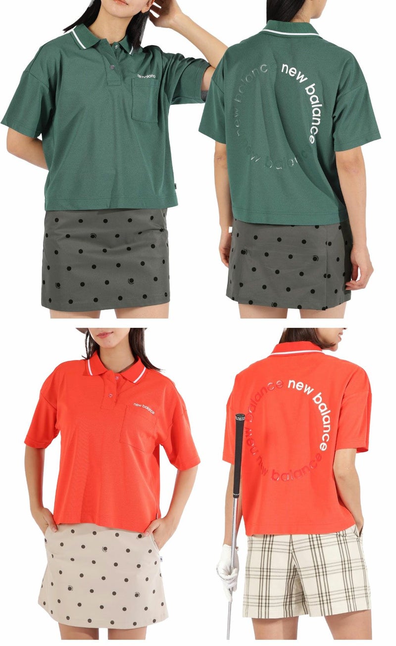 ニューバランスハーフスリーブビッグポロシャツ012-5160501レディースゴルフウェアnewbalance2025春夏モデル日本正規品