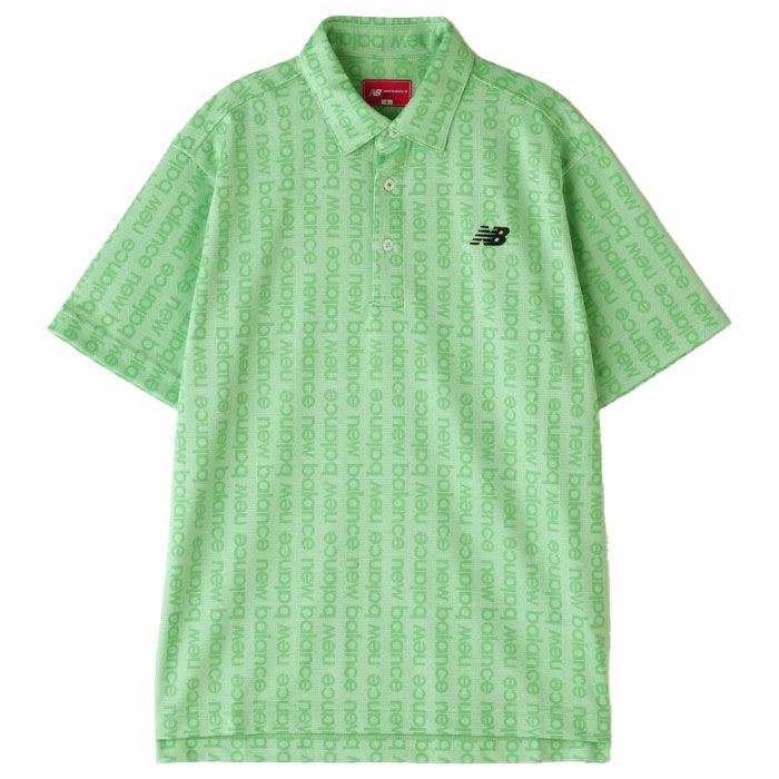 ニューバランスロゴストライプ柄半袖カラーシャツ012-5168006メンズゴルフウェアnewbalance2025春夏モデル日本正規品