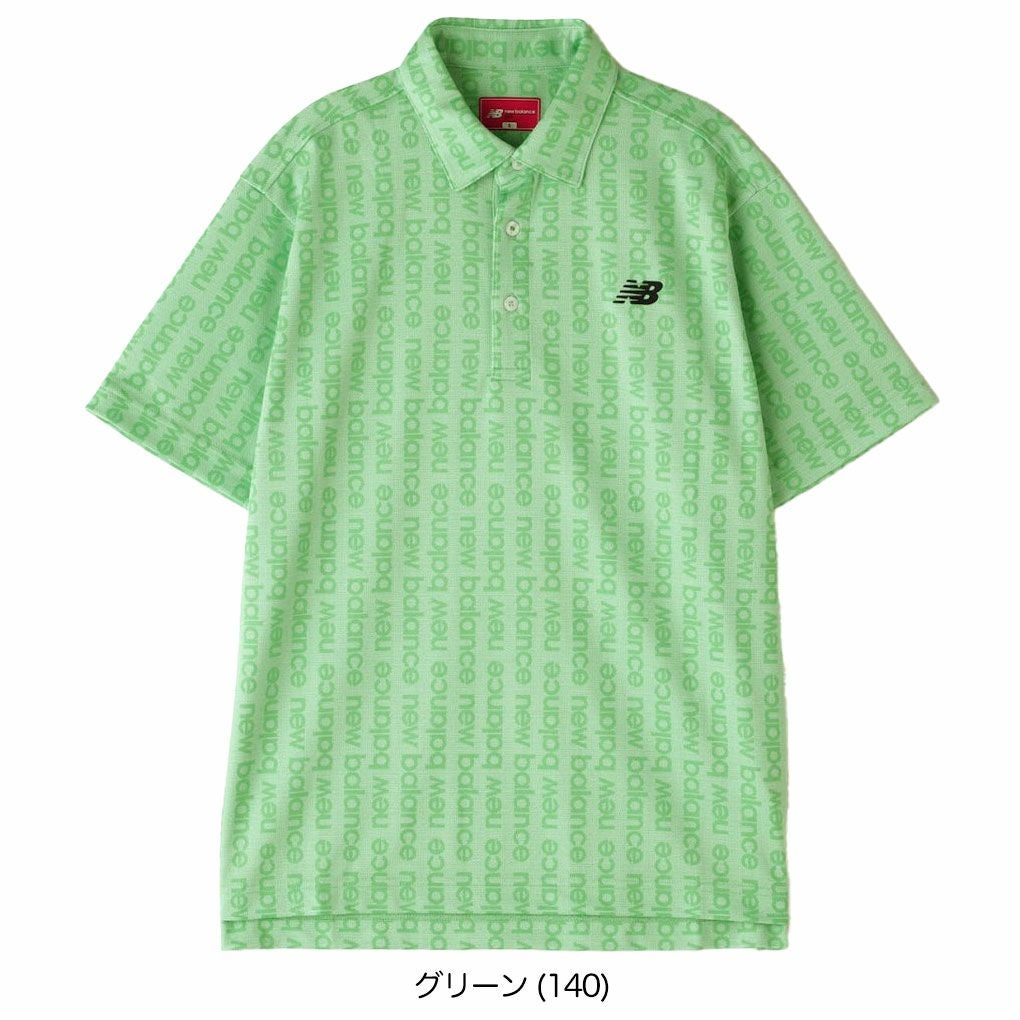 ニューバランスロゴストライプ柄半袖カラーシャツ012-5168006メンズゴルフウェアnewbalance2025春夏モデル日本正規品