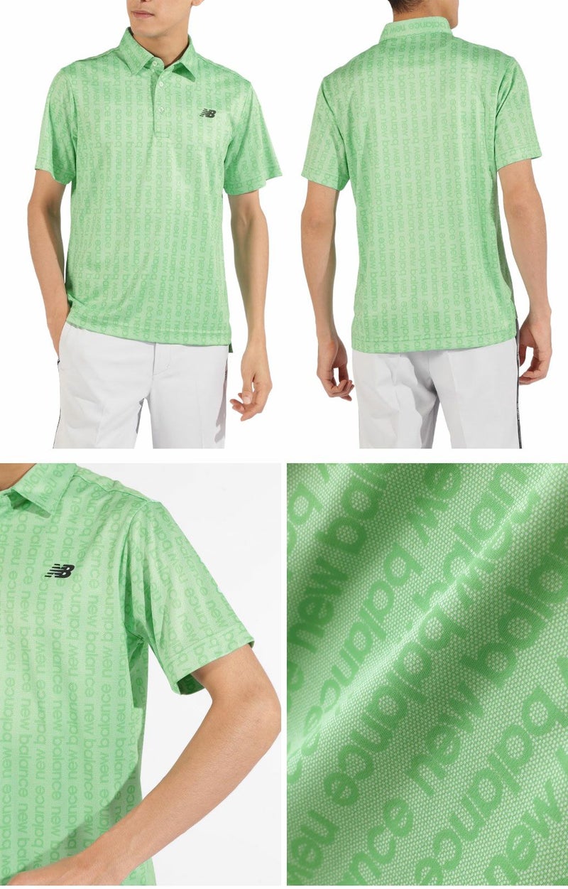 ニューバランスロゴストライプ柄半袖カラーシャツ012-5168006メンズゴルフウェアnewbalance2025春夏モデル日本正規品