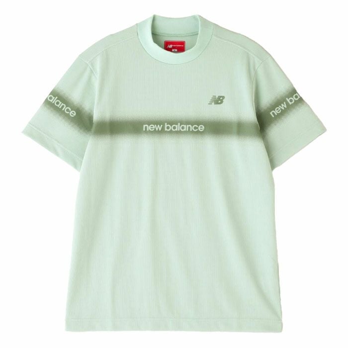 ニューバランス配色ラインロゴ半袖モックネックプルオーバー012-5166002メンズゴルフウェアnewbalance2025春夏モデル日本正規品