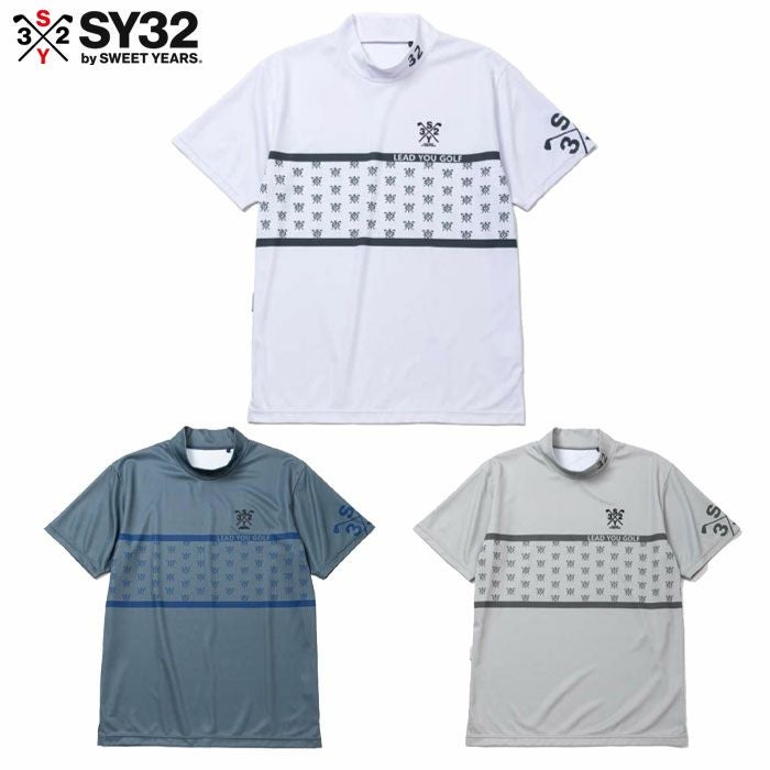 SY32GOLFSYG-25S035ゴルフウェアGRAPHICCROSSLOGOMOCK半袖メンズ日本正規品2025春夏モデル